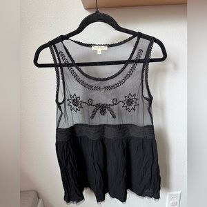 Hem & Thread Black Embellished Blouse